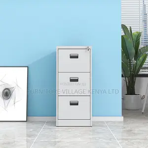 3-Drawer White Office Document Steel Cabinet
