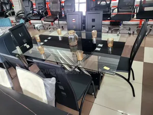 6-Seaters Modern Glass Dining Set