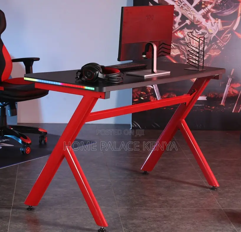 Gaming Table: 1.2m Led Light Gaming Computer Table