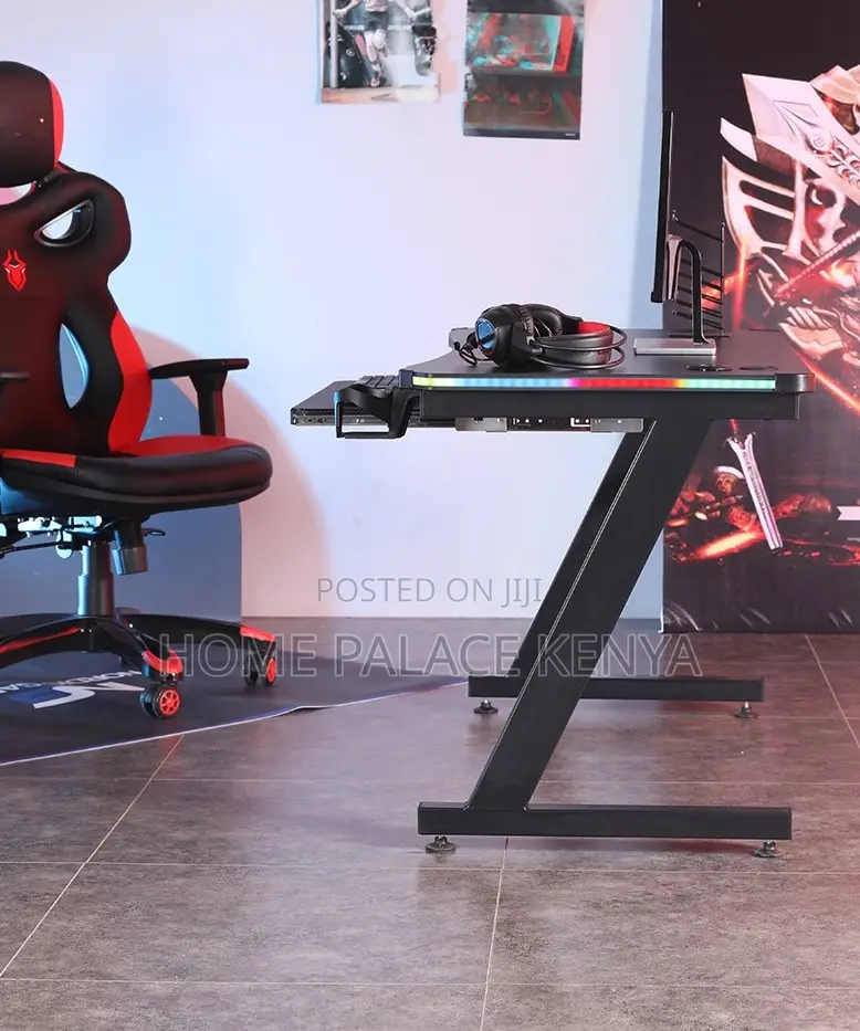 Gaming Table: 1.2m Led Light Gaming Computer Table