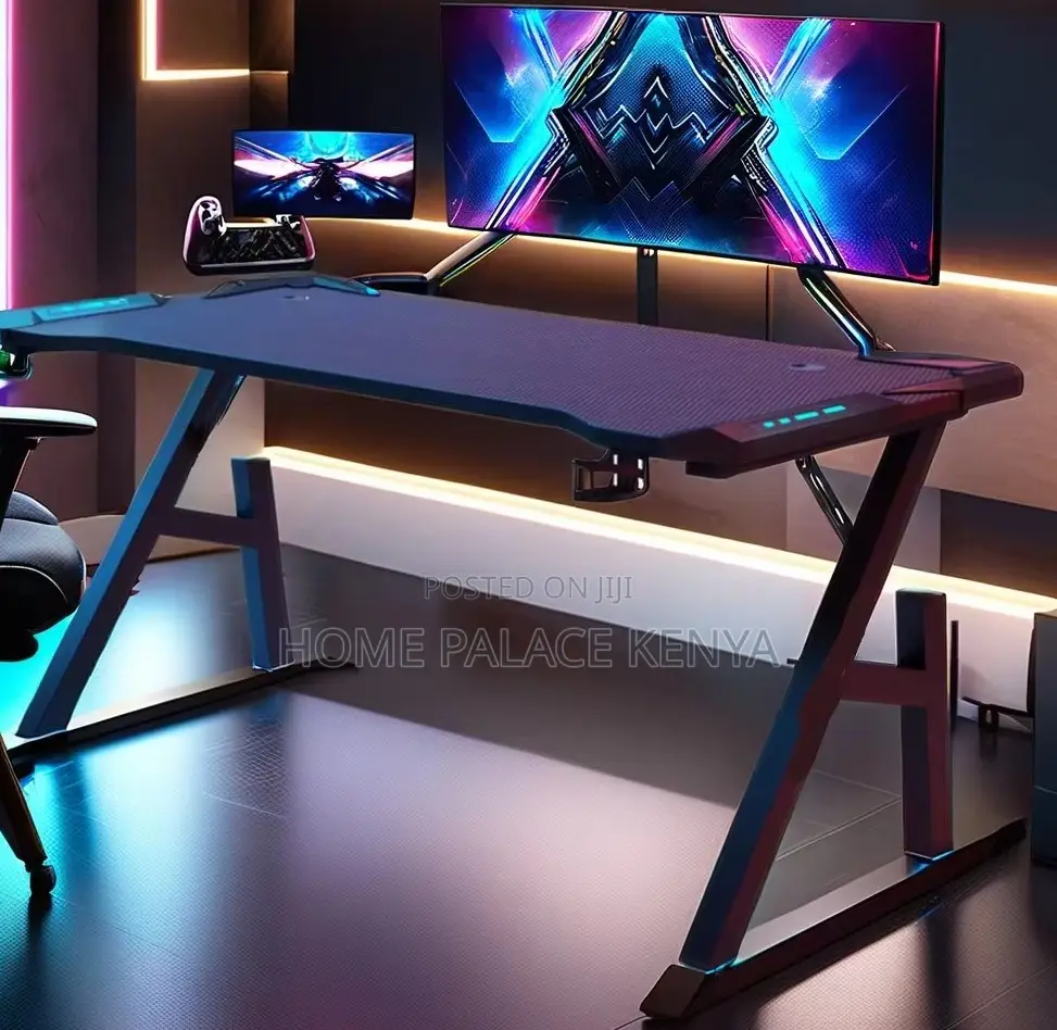 Gaming Table: 1.2m Led Light Gaming Computer Table