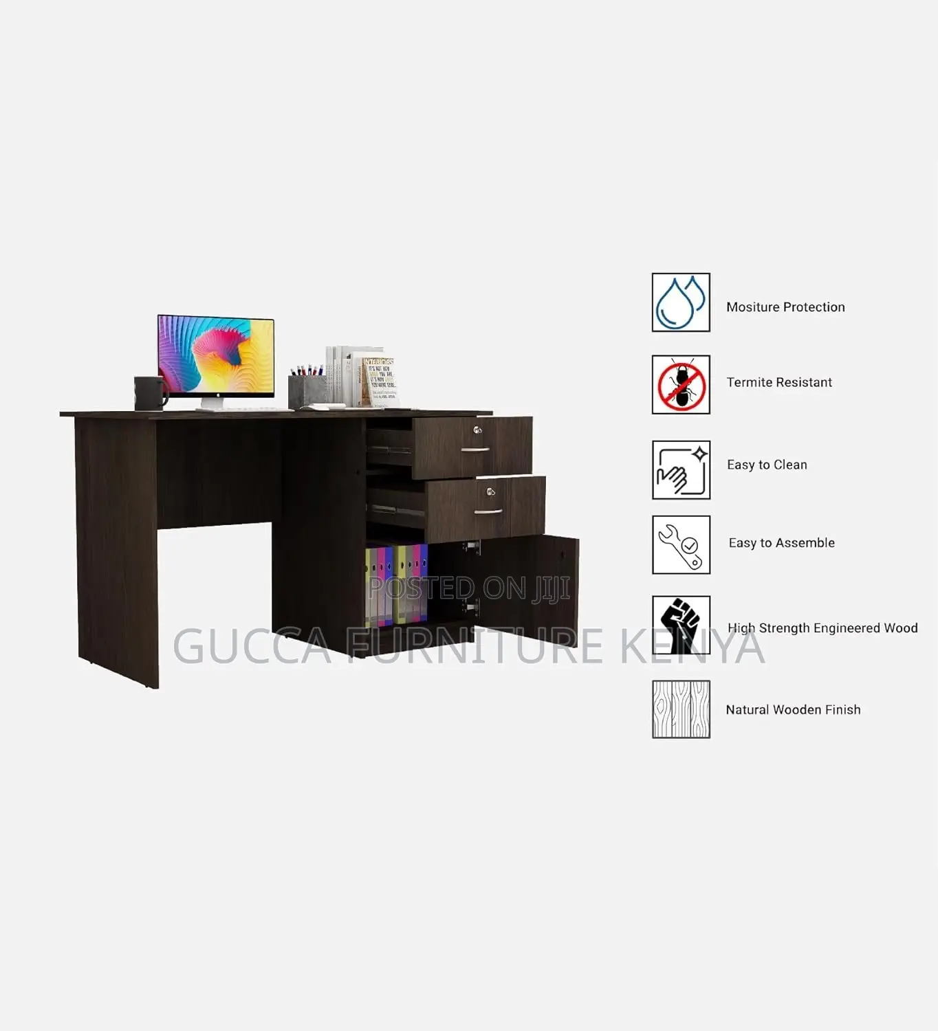 Brown Customized Home Study Area Desk