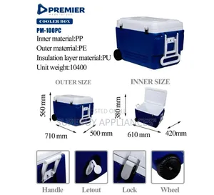 Cooler Box,100 Litres Wheeled Cooler Box