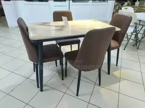 4-Seater Dinning Set With Glass Top Table