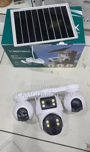 4 Lens PTZ Solar Security Camera With Two-Way Audio and App Control