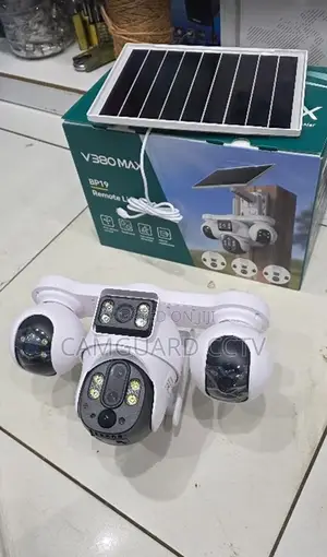 4g V380 Pro Wireless Solar Camera With Quad Lens and Human Detection
