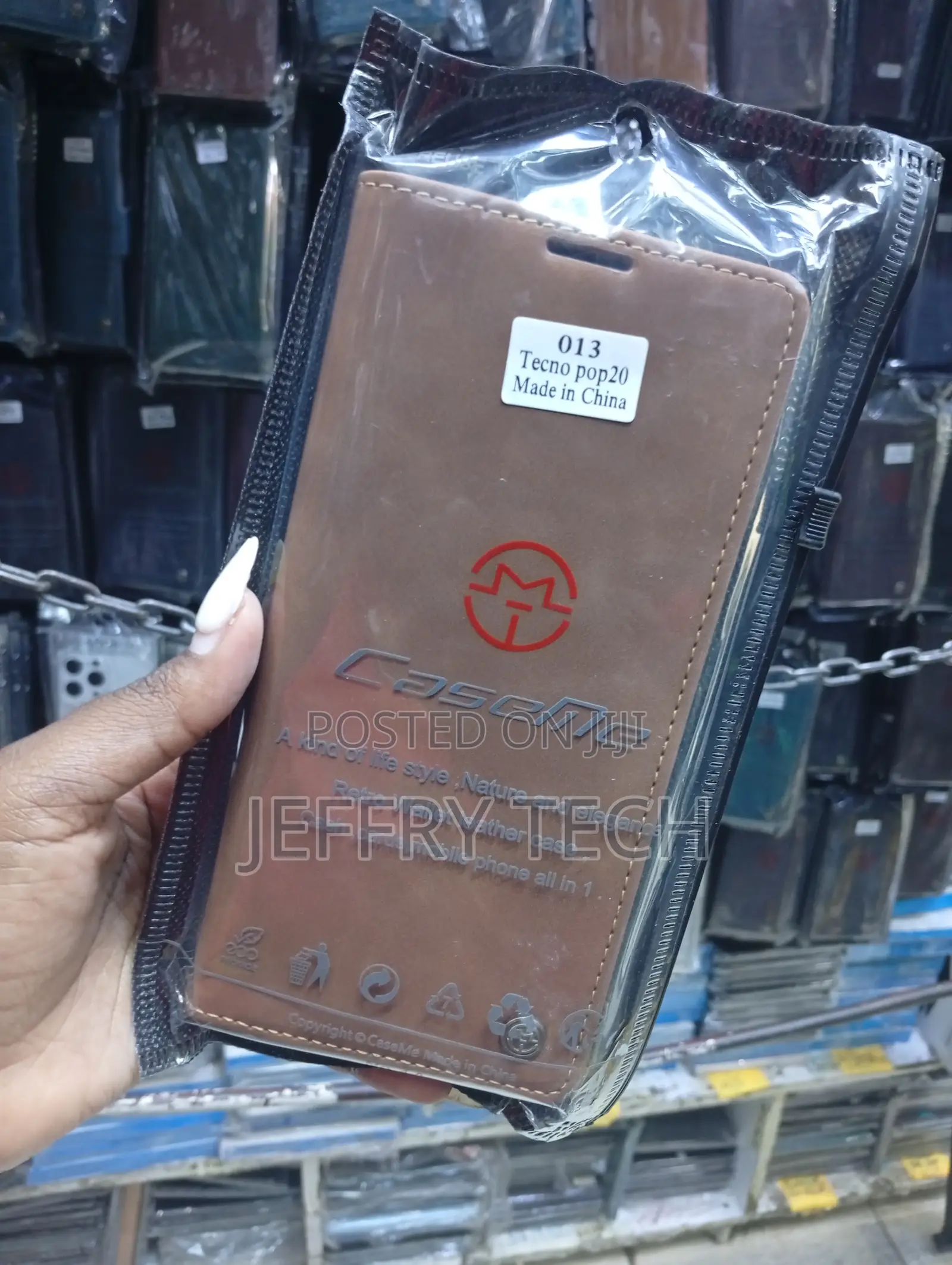 Tecno Pop 20 Faux Leather, Magnetic Clasp Case