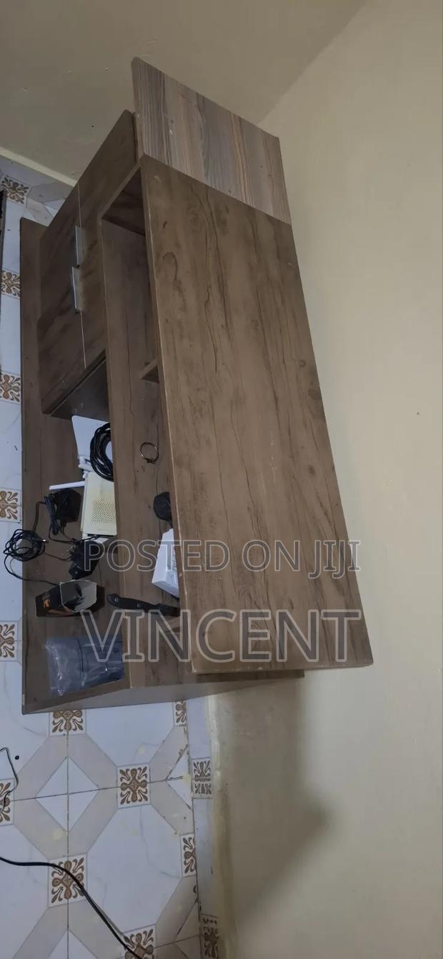 Wooden TV Stand With Storage Cabinets - thumbnail 2