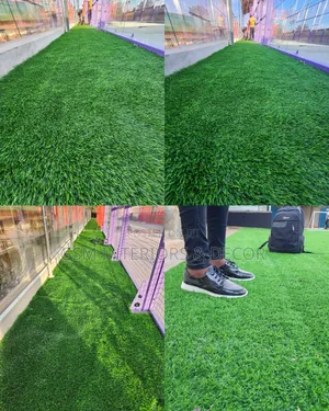 Artificial Green Grass Carpets at a Mall Top
