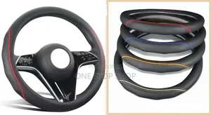 Full Wrap Microfiber Leather Steering Wheel Cover