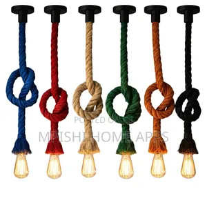 Vintage Coloured Rope Pendant Lights