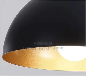 Black and Gold Metal Dome Pendant Light.