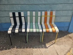 3 Set Modern Slated Metal Chairs