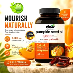 Pure Pumpkin Seed Oil + Saw Palmetto for Daily Vitality Strength.
