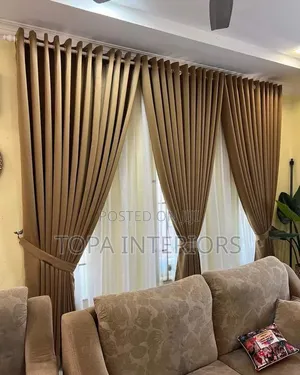 Brown Living Room Window Curtains With Eyelets