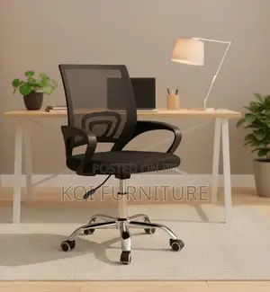 Office Chairs; Aeroflex Black Mesh Clerical Chrome Based Office Chair