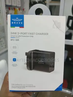 Brave 2-Port Usb Wall Charger 24w With Active Iq Smart Charging