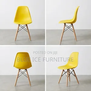 Armless Plastic Eames Chairs-Yellow