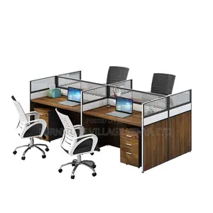 Brown 4-Way Modern Modular Workstation