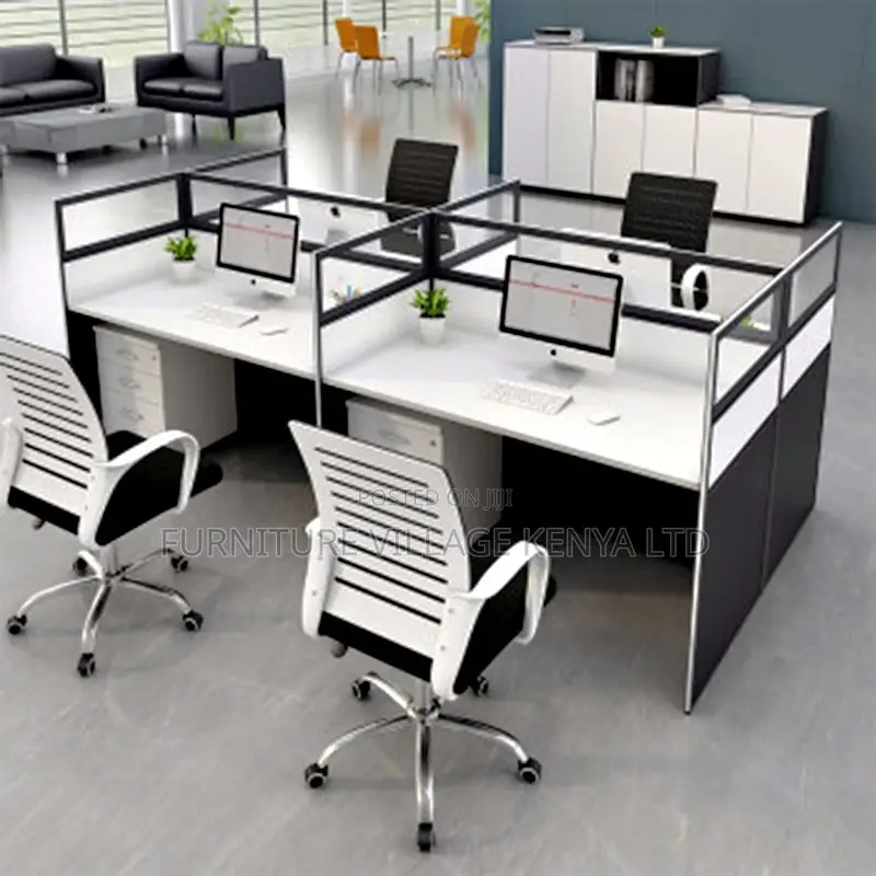 Brown 4-Way Modern Modular Workstation