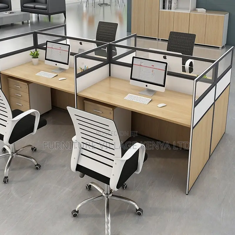 Brown 4-Way Modern Modular Workstation