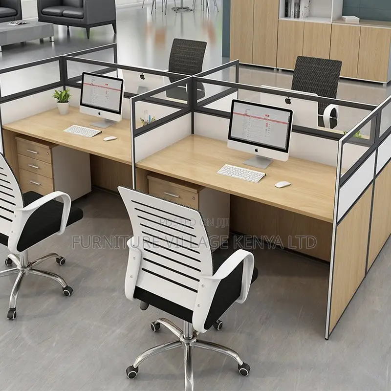 Brown 4-Way Modern Modular Workstation