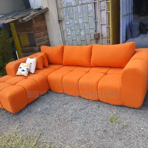 Orange Plush Bubble L Shaped Seat.
