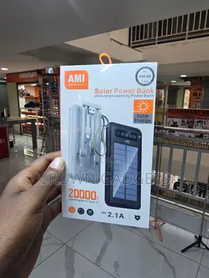 Ami Am-26 20000mah Solar Power Bank Fast Charging 2.1a