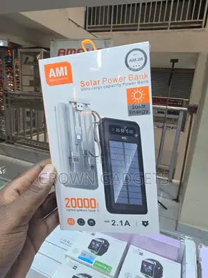 Ami Am-26 20000mah Fast Charge Solar Battery Pack