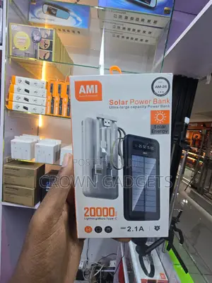 Ami Am-26 Portable Solar Charger Built-in Charging Cables