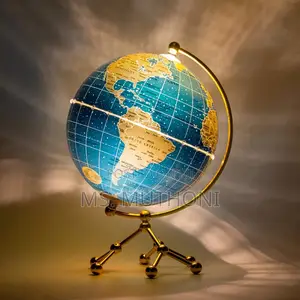Gold Tripod Led Earth Globe Decoration