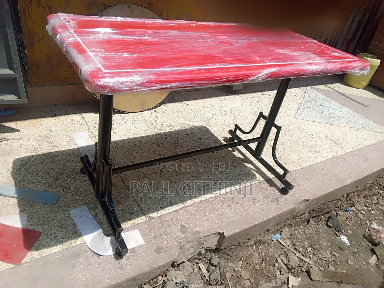 Red Rectangular Table