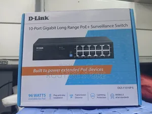 Dlink Switch Gigabit Long Range Poe +Surveillance With 2 Uplink
