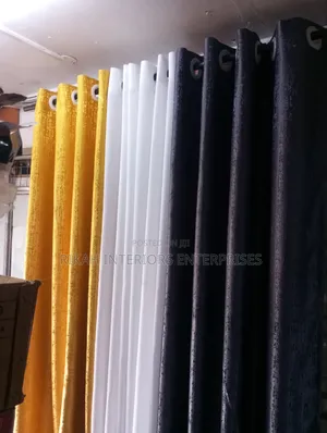 Mustard and Dark Grey Curtains