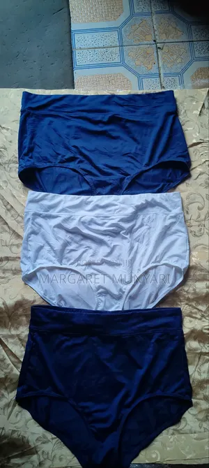 Black, White and Navy Blue Pants