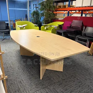 Meeting Tables; 240cm Boat-Shaped Maple Meeting Table