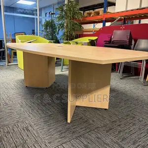 Meeting Tables; 240cm Boat-Shaped Maple Meeting Table