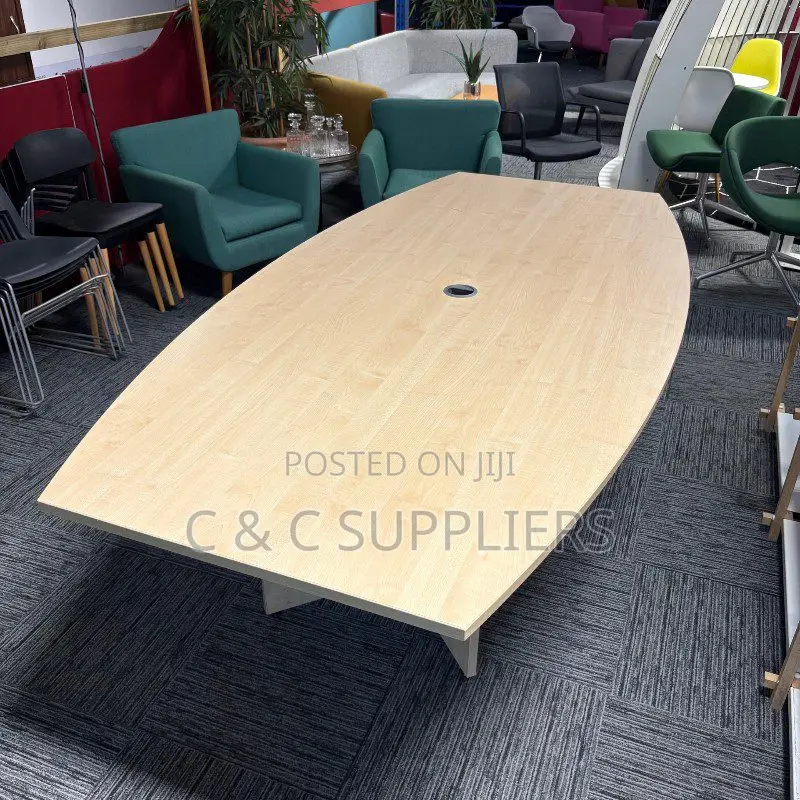 Meeting Tables; 240cm Boat-Shaped Maple Meeting Table