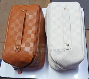 Leather Cosmetic Pouch Bag.