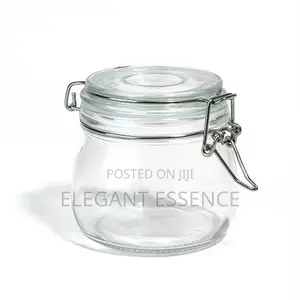 Leakproof Canister Storage Glass Jar With Clear Seal Wire Clip -500ml