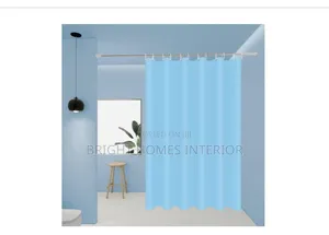 Plain Color Blue Shower Curtain Size of 180cm by 200cm