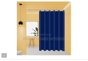 Navy Blue Shower Curtain Plain Color Shower Curtain