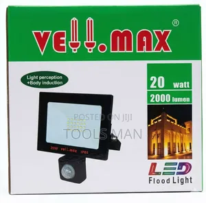 Vellmax 20w Led Motion Sensor Floodlight - 2000 Lumens Ip65.
