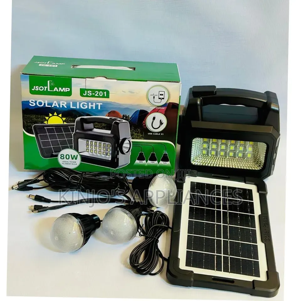Solar Lighting System Kit With 3 Bulbs