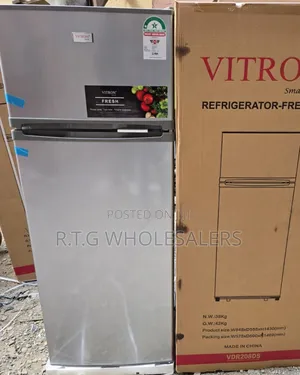Vitron 208l Double Door Fridge Silver Hairline