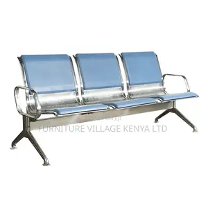 Blue Semi Padded Reception Guest Bench