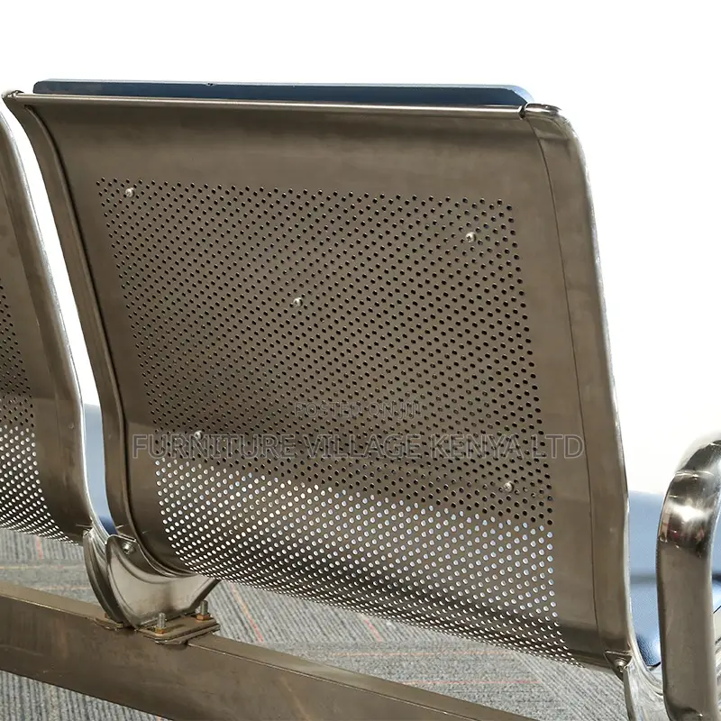 Blue Semi Padded Reception Guest Bench