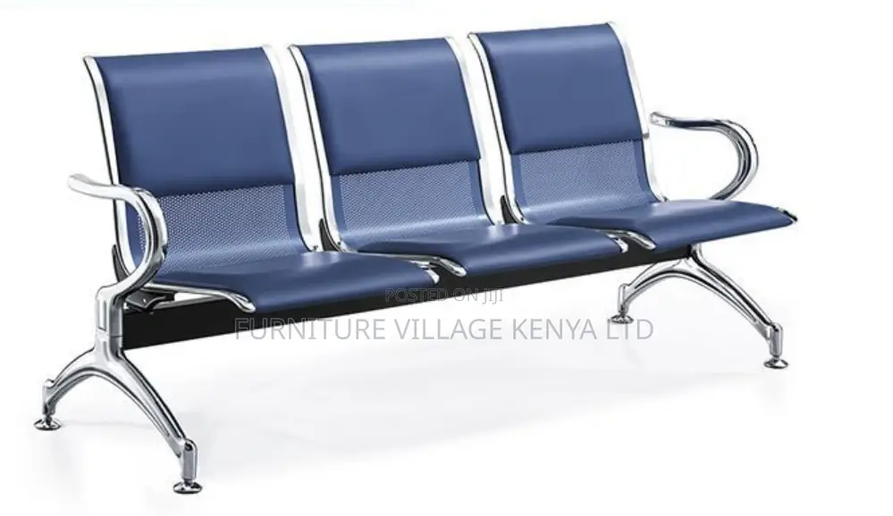 Blue Semi Padded Reception Guest Bench