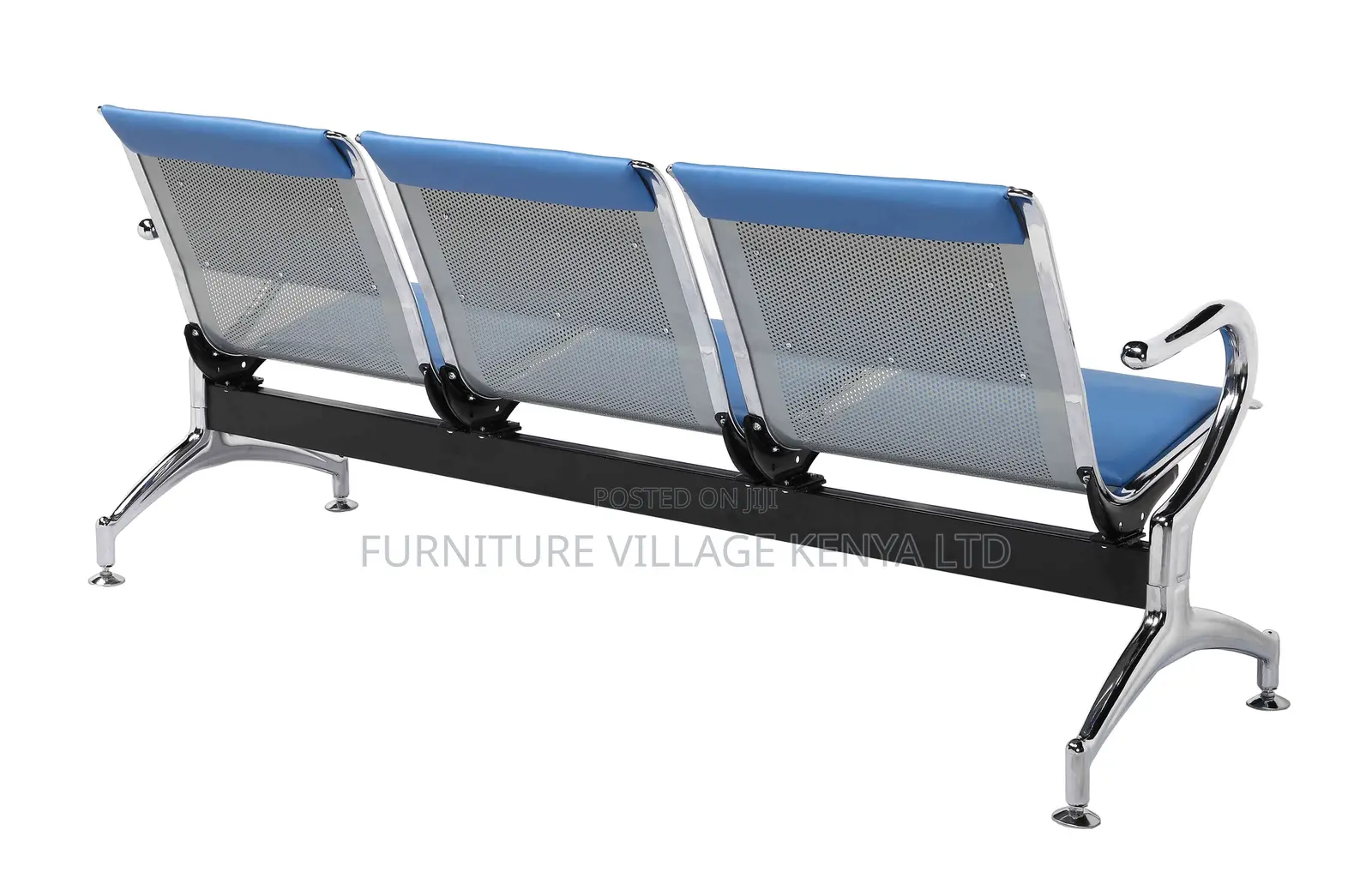 Blue Semi Padded Reception Guest Bench