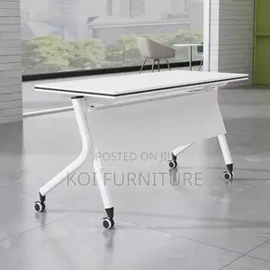 Office Desk; 1.2 Meters Stable Foldable White Meetinh and Work Desk